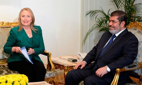 Hillary Clinton and Mohamed Morsi