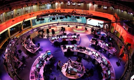 A television newsroom