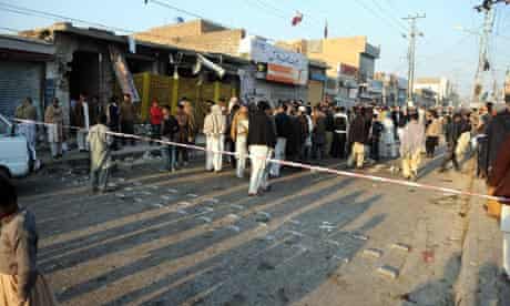 Rawalpindi bomb site in Pakistan