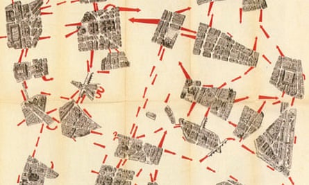 Gu Debord's fragmented map of Paris