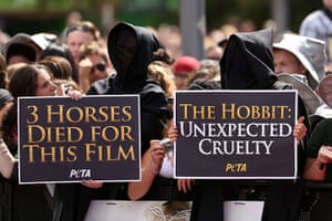 The Hobbit premiere: Peta protesters stand in the crowd at the The Hobbit premiere