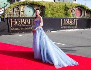 The Hobbit premiere: Yao Chen arrives for the world premiere wearing elf ears