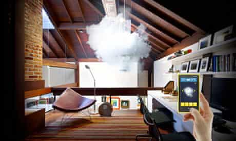 The nebula lamp cloud indoors