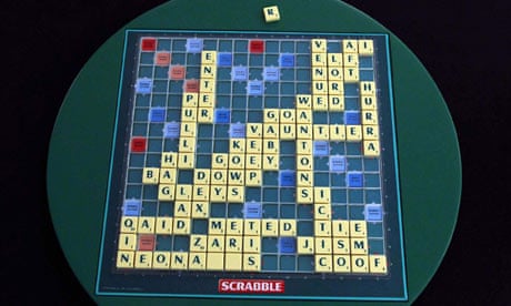 Paul Gallen's winning Scrabble board
