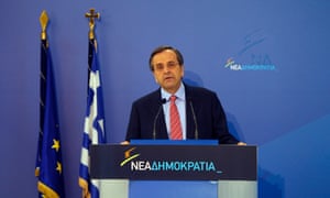 Greek Prime Minister Antonis Samaras speaks to his parliamentary group of lawmakers about the upcoming vote on the new round of austerity measures next week.