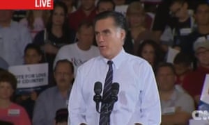 Mitt Romney campaigns in Sanford, Florida, Monday, Nov. 5, 2012, in a screen grab from CNN.