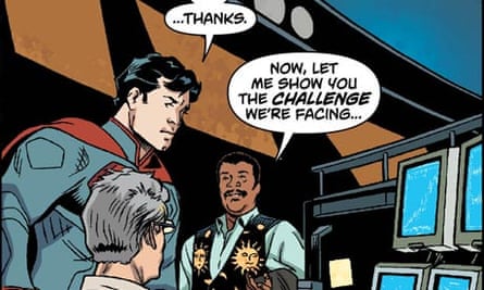 Neil deGrasse Tyson and Superman comic panel