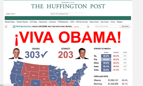 Huffington Post announces Obama's victory.