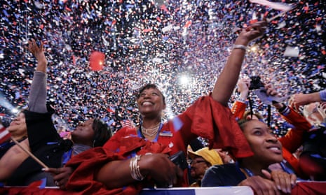Supporters cheer at the end of President Barack Obama speech during an election night party in Chicago.