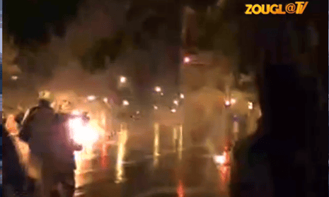 Molotov cocktail thrown at police, Athens, November 8 2012