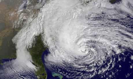 A satelllite image of superstorm Sandy