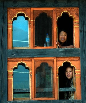 Bhutan: Women at the window