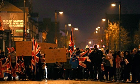 Demonstrators block Donegall Road in south Belfast