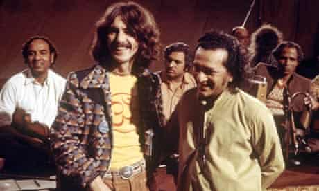Ravi Shankar with George Harrison in the 70s.