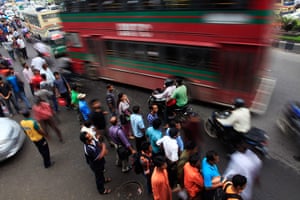 2012 in MDG: People wait to commute on different modes of public transportation 