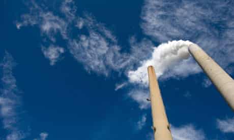 Smoke stacks at American Electric Power's Mountaineer coal power plant in New Haven, West Virginia