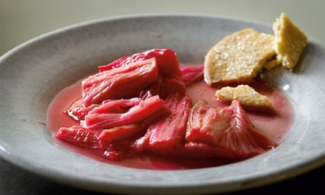 Hugh Fearnley-Whittingstall's rhubarb and rosewater compote with shortbread