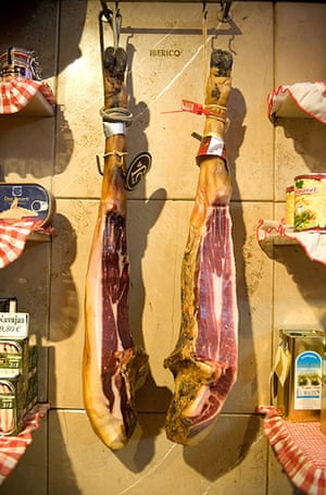 Pigs in Spain: Two legs of dry-cured Jamon