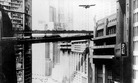 A futuristic city scene from Fritz Lang's 1927 film, Metropolis