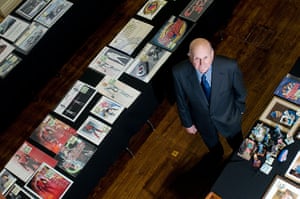 Gerry Anderson: Gerry Anderson with memorabilia at an auction at the Battersea Arts Centre