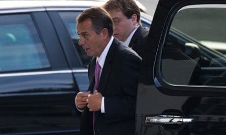 House Speaker John Boehner arrives at the White House