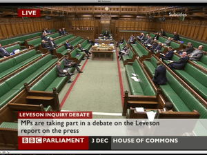 MPs debating the Leveson report