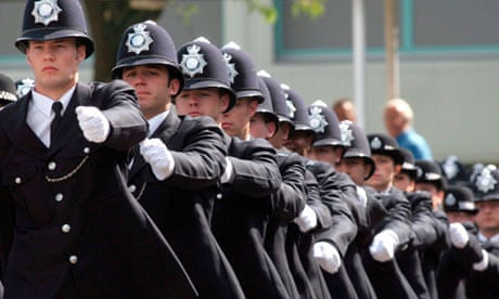 Metropolitan police officers in their passing out parade