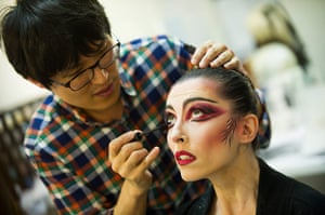 Royal Ballet: Mara Galeazzi has her Firebird makeup applied