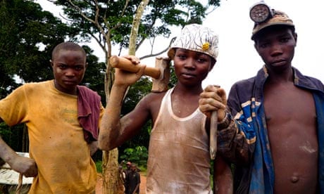 Boys from conflict mineral mine in Congo