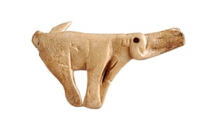 Ice age artifacts: A spear-thrower carved into the shape of a mammoth