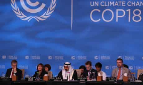 Delegates at the UN climate talks in Doha