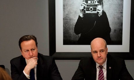 David Cameron and Swedish Prime Minister Reinfeldt 