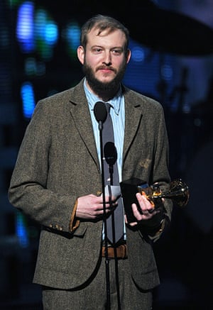 Grammy Awards winners: Justin Vernon of Bon Iver accepts the award for Best New Artist