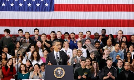 Barack Obama speaks at a college in Virginia