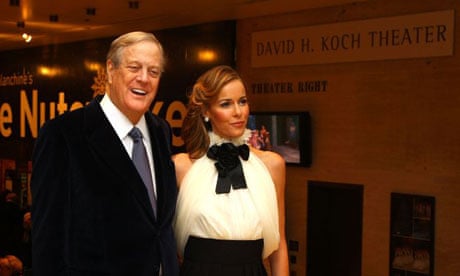 David Koch, one of the billionaire Koch brothers, with wife Julia