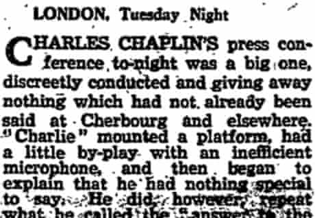 1952 Charlie Chaplin Banned From The Us Charlie Chaplin The Guardian