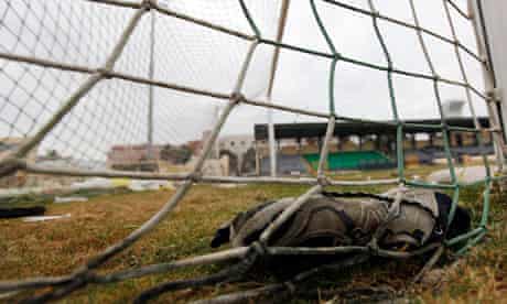 the goal at Port Said the day after deadly violence broke out between football fans