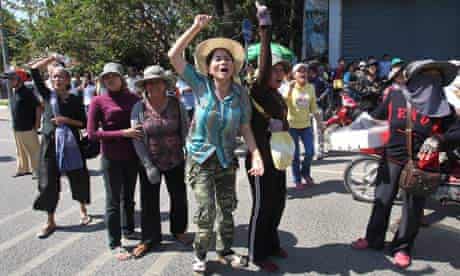 The residents from squatter areas gather to protest