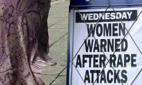 Newspaper headline warning of rapist