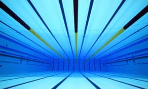 An Underwater View Of The Olympic Swimming Pool At Aquatic Centre In London An Underwater View Of The Olympic Swimming Pool At Aquatic Centre In London