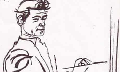Len Deighton's sketch of Ted Dicks