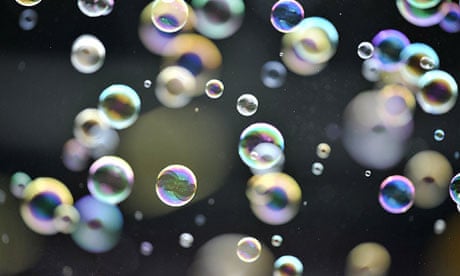 Bubbles floating in the air
