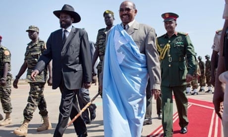 Omar al-Bashir, right, the president of Sudan, and Salva Kiir, the president of South Sudan