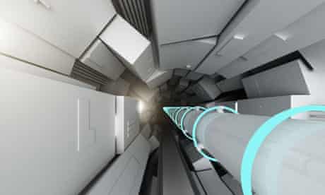An artist's impression of the Large Hadron Collider (LHC) tunnel