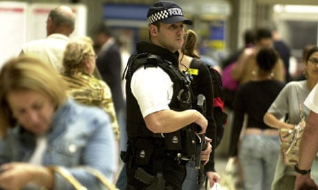 Armed police at Waterloo station 