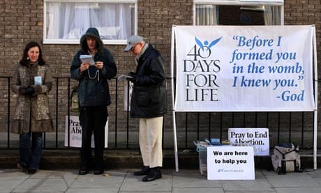 40 Days for Life anti-abortion campaigners picketing a Marie Stopes family planning