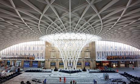 Interior view of the new concourse and roof at Kings Cross Station