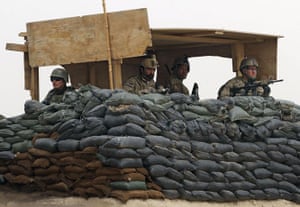 Robert Bales gallery: US and Afghan soldiers stand guard at their base in Panjwai
