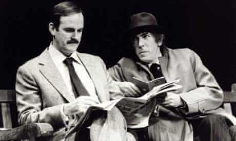 John Cleese and Peter Cook in a sketch at the 1979 Secret Policeman's Ball for Amnesty
