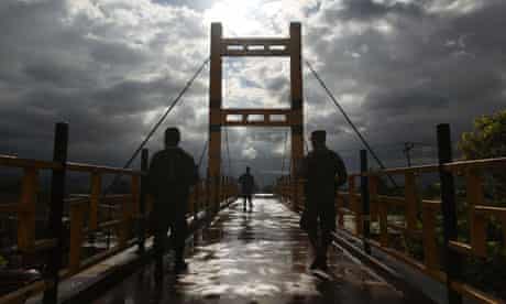 Soldiers in Honduras ahead of a visit by US VP Joe Biden